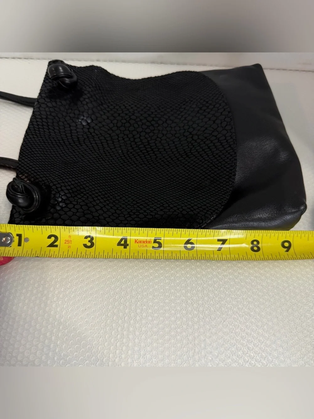 Y2K Liza Ganz New York Black Leather Crossbody Purse